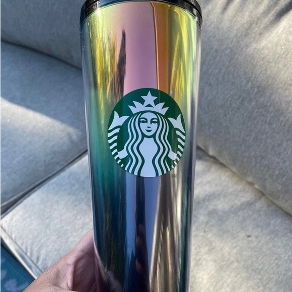 Starbucks Oil Slick Ombre Rainbow Iridescent Tumbler Cold Cup Venti 24oz 2021 - Picture 14 of 15